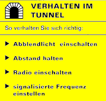Verhalten im Tunnel